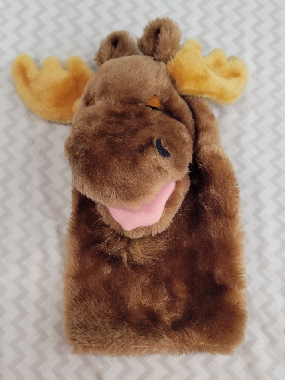 R. Dakin Plush Brown Moose Hand Puppet Golf Head Cover Korea Vintage 1980